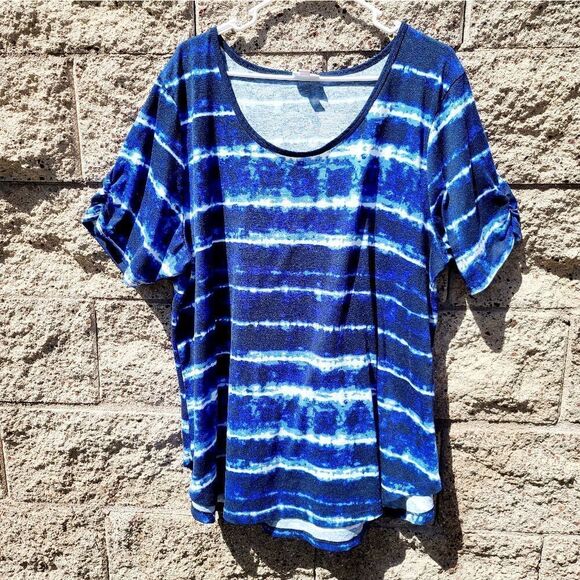 LulaRoe women's electric blue boho top - Picture 6 of 14